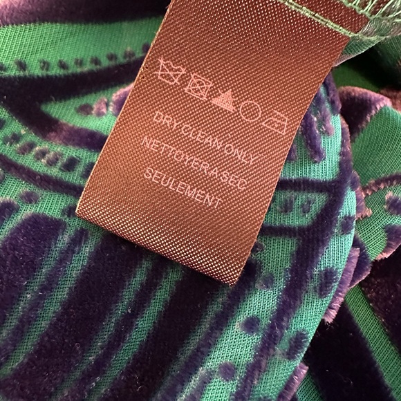 HALE BOB top in teal& deep purple velvet, beading at v neck line, small, EUC - Picture 11 of 12